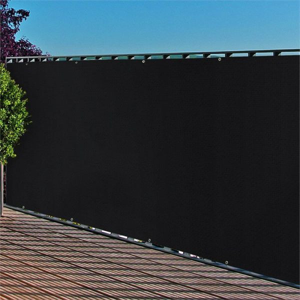 NOOR Balkonblende mit Ösen Sichtschutz Balkon, Größe etwa 0,90 x 3m Farbe: anthrazit, 0265-5