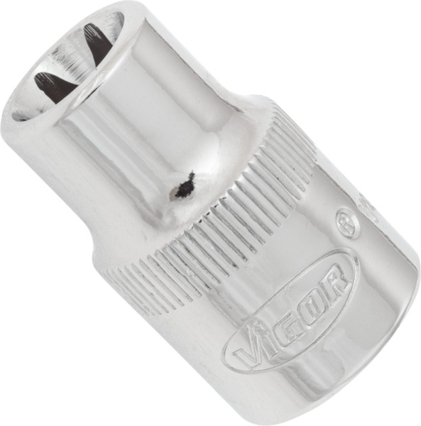 VIGOR TORX Steckschlüsseleinsatz, Vierkant hohl 10 mm (3/8 Zoll), Außen TORX Profil, E11, V2614N