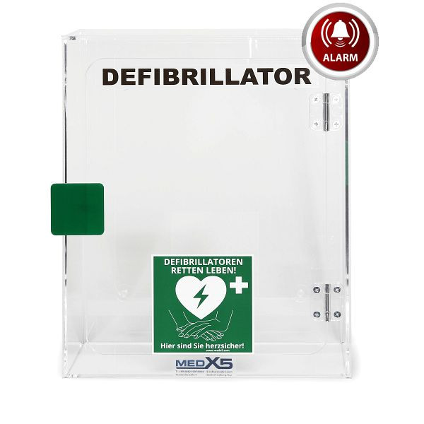 MedX5 Plexiglas-Wandkasten für HeartSine Defibrillatoren mit Alarm und Montagematerial, für Innenbereiche, 1-53754