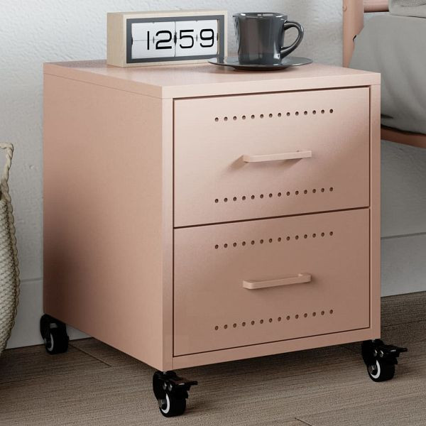 vidaXL Nachttisch Rosa 36x39x43,5 cm Stahl, Top-Qualität, 846628