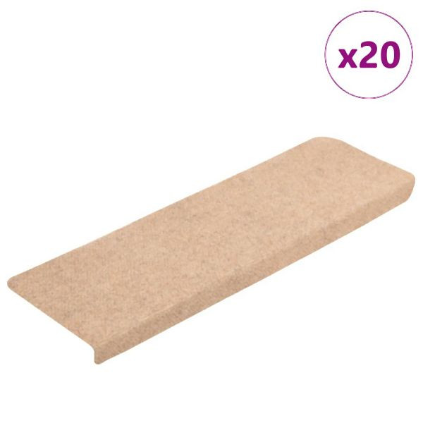 vidaXL Stufenmatten Selbstklebend 20 Stück Creme 65x21x4 cm, 3365715