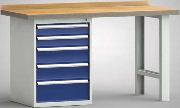 KLW Profi-Werkbank - 1500 x 700 x 845 mm L x T x H, links 2x100EA/2x150EA/200EA, WP515N-1500M45-E7027