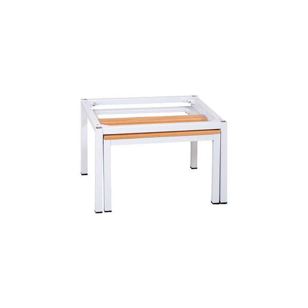 Lüllmann Untergestell mit Sitzbankauszug, Sitzauflagen buche, 400 x 1170 x 800 mm, lichtgrau, 524355