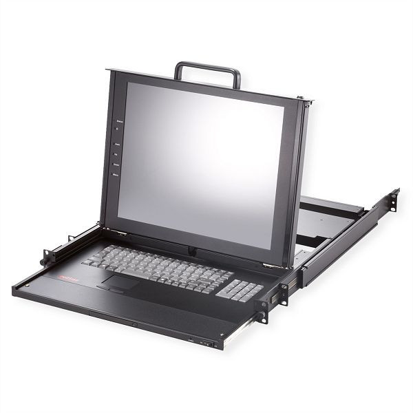 ROLINE 19"-KVM-Konsole, 43 cm (17") TFT (16:9), DVI-I, USB+PS/2, Tastaturlayout F, 26.50.0304