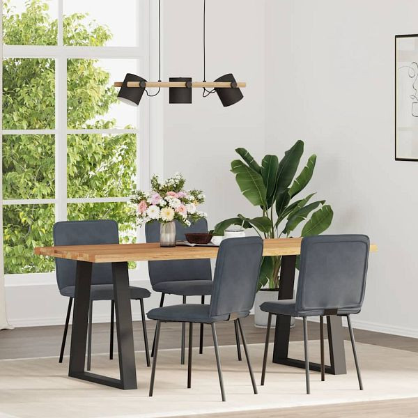vidaXL Esszimmerstühle 4 Stk. Dunkelgrau Samt, 3315310, 8721158567550