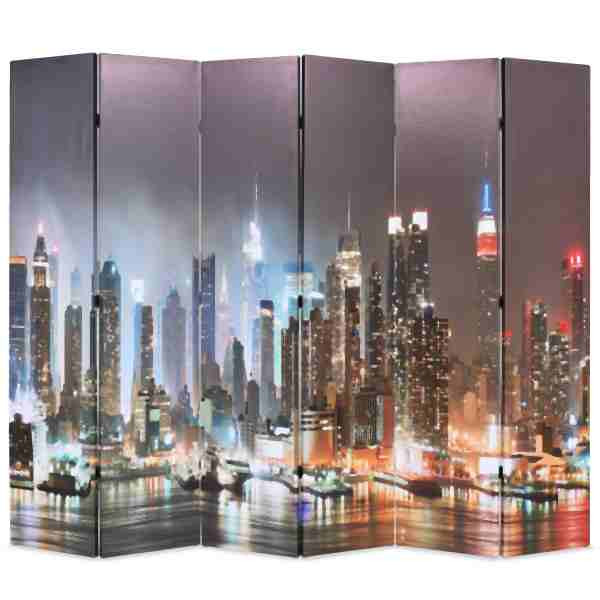 vidaXL Raumteiler klappbar 228 x 170 cm New York bei Nacht, 245864