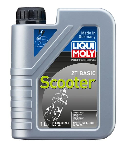 LIQUI MOLY Motoröl Motorbike 2T Basic Scooter, Kanister Kunststoff, VE: 1 Liter, 1619