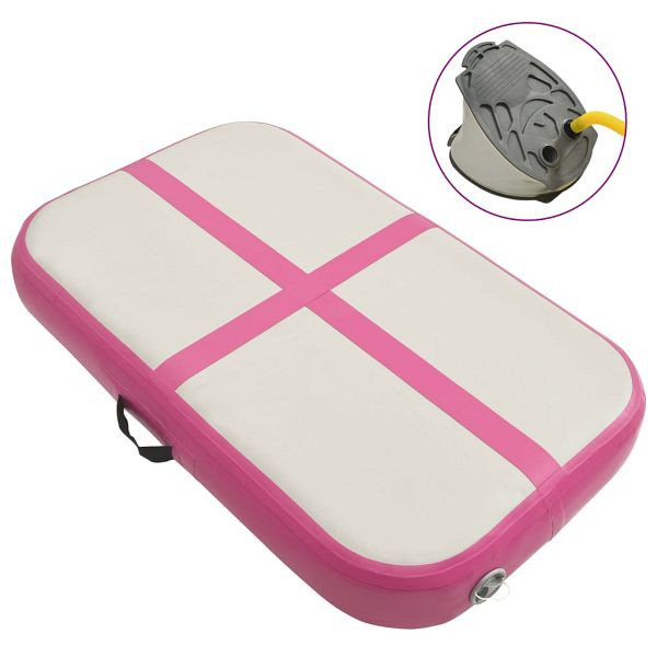 vidaXL Aufblasbare Gymnastikmatte mit Pumpe 60x100x10 cm PVC Rosa, 92649