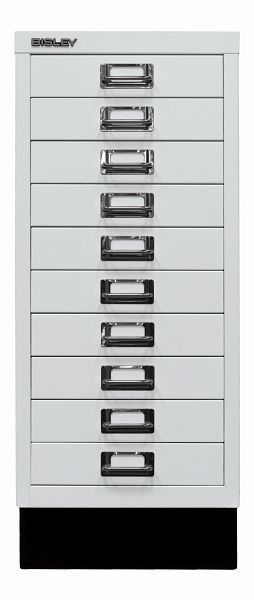 Bisley MultiDrawer, 29er Serie mit Sockel, DIN A4, 10 Schubladen, verkehrsweiß, L2910S696