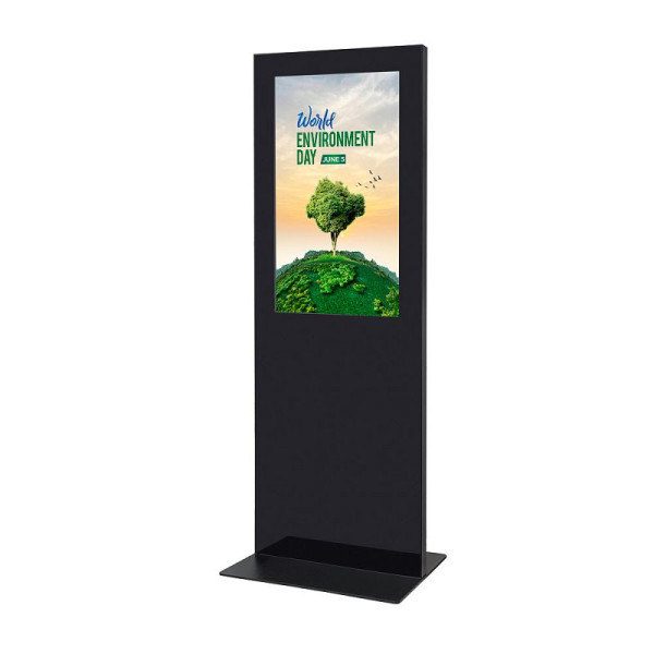 Showdown Displays Digitale Infostele Slim Schwarz 43" mit Samsung-Bildschirm, DISTOTEMBL43ESF