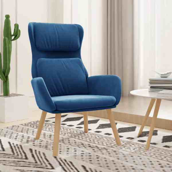 vidaXL Relaxsessel Blau Samt, Füllung: Schaumstoff, 341361