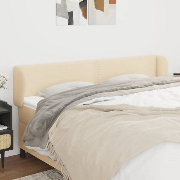 vidaXL Kopfteil mit Ohren Creme 183x23x78/88 cm Stoff, 3117023