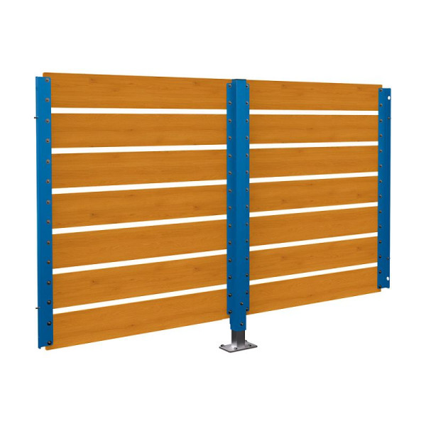 STEIN HGS Verkleidungen Modulo Container Überdachungen doppelseitig, auf Bodenplatten, Helle Eiche, enzianblau (RAL 5010), 78164.0026