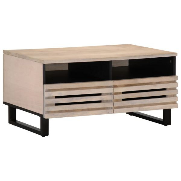 vidaXL Couchtisch 80x55x40 cm Raues Massivholz Mango, 377503