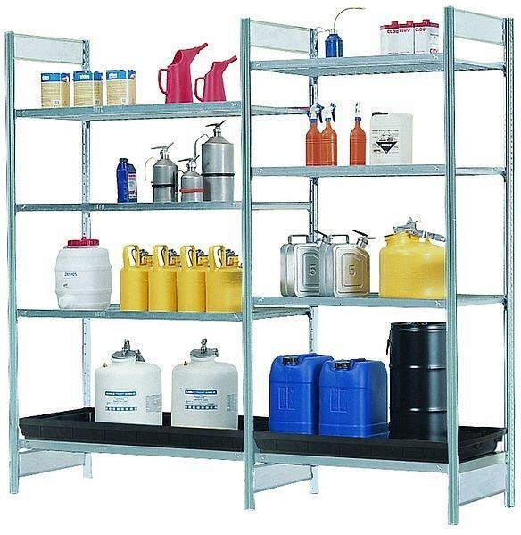 asecos Gefahrstoffregal (Anbauregal) RSG-V 1064 Stahl verzinkt, 1010x640x2000mm, 27854