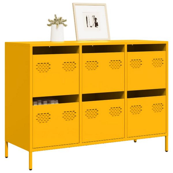 vidaXL Sideboard Senfgelb 101,5x39x73,5 cm Kaltgewalzter Stahl, 851265