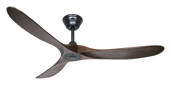 CasaFan Deckenventilator Eco Genuino 152 Lack matt schwarz-Massivholz Nussbaum gebeizt, 315217