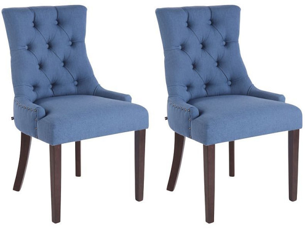 CLP 2er Set Esszimmerstuhl Aberdeen Stoff antik, blau, 313756