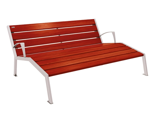 Procity Liegestuhl Silaos 1800 mm, Mit Armlehne, Holz & Stahl, Mahagoni/RAL 7044, 209661.7044.ACAJ