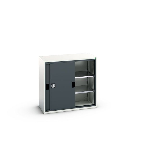 bott verso Schiebetürschrank, mit 2 Fachböden, BxTxH: 1050 x 550 x 1000 mm, Lichtgrau / Anthrazitgrau, 16926280.19