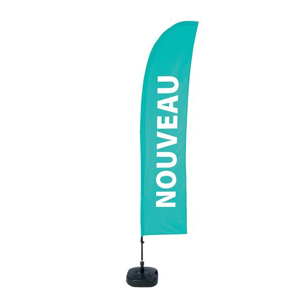 Showdown Displays Beach Flag Budget Wind Komplettset Neu Türkis Französisch, BFBL-WT21-17-I499