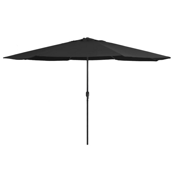 vidaXL Sonnenschirm mit Metall-Mast 390 cm Schwarz, 47384