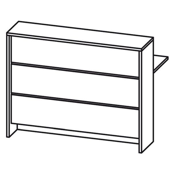 Deskin Thekenelement ELINUS, Dekor anthrazit, B 1400 x T 780 x H 1085 mm, 277752