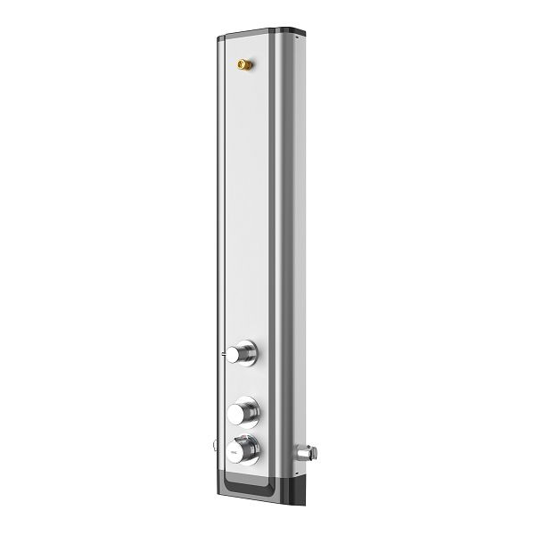 KWC Duschpaneel aus Edelstahl mit Umsteller zwischen Kopf- und Handbrause F5S-Therm, 3600004618