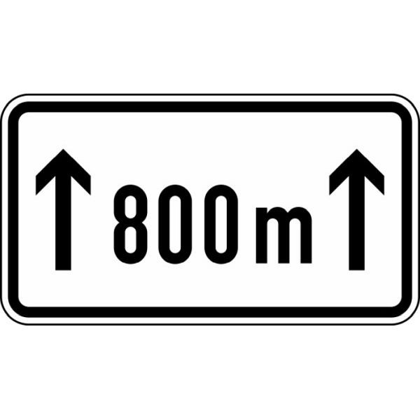 Stein HGS Länge einer Verbotsstrecke 'auf ... m' Nr. 1001-30, 412x750mm /RA2/Flachform 3mm, 1001-30-323
