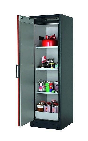 asecos Sicherheitsschrank Q-PEGASUS-90, Q90.195.060.WDAC in verkehrsrot RAL 3020 mit 3x Fachboden (Stahlblech), 30074-046-30076