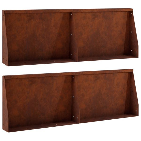 vidaXL Stützmauer 4-teilig 60 x 12 x 30 cm Wetterfeststahl Rostoptik, 3449078