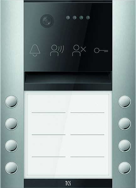 TCS Türkontrollsystem PES PRO Video Außenstation 8T 2 Spalten AP silber, AVA610208-0010