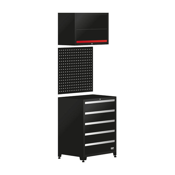 RepTools Metall Unterschrank mit 5 Schubladen, Lochwand und Hängeschrank, XXL-118822