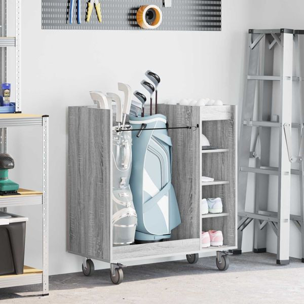 vidaXL Golf Schrank Mit Rad Uni Graues Sonoma 90 x 45 x 98 cm, 899468