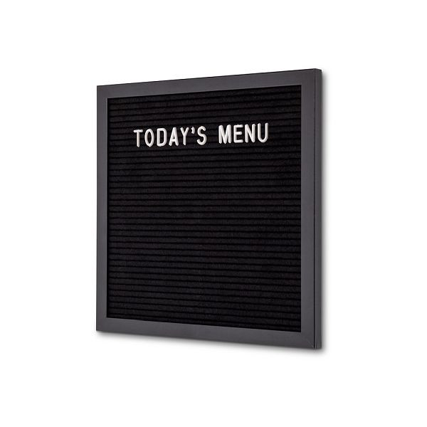 Showdown Displays Letterboard Schwarz 30 x 30 cm mit schwarzem Rahmen, LEBBL30x30