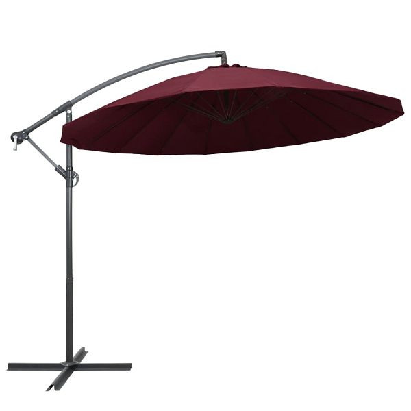 vidaXL Ampelschirm Burgunderrot 3 m Aluminium-Mast, 47224