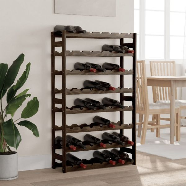 vidaXL Weinregal für 56 Flaschen Schwarz Massivholz Kiefer, 373404