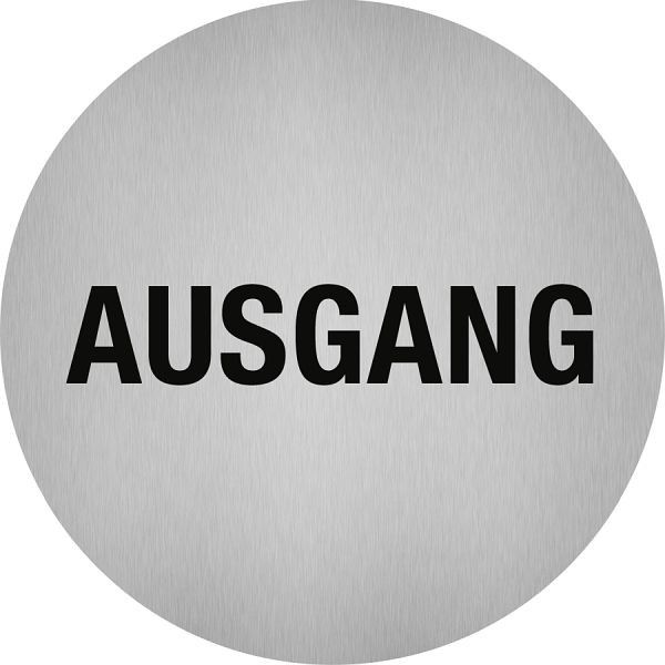 Moedel Piktogramm Ausgang, Edelstahl, selbstklebend, Ø 50 mm, 52511