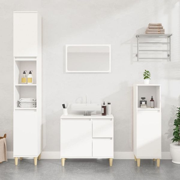 vidaXL Badschrank Weiß 30x30x190 cm Holzwerkstoff, 819788