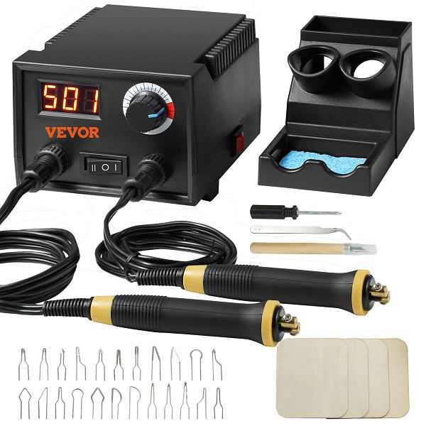 VEVOR Professionelles Holzbrenner Werkzeug Brandmalerei, Brandmalerei-Set mit Dual-Stift & Dual-Anschluss, Brandmalgerät, GYLHJSDKSXXJW9HRCV2