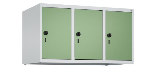 C+P Schrankaufsatz Classic PLUS, Aufsatzschrank, 7035/6011, Drehriegel, 500x900x500mm, 3 Abteile, 080090-30 S10006