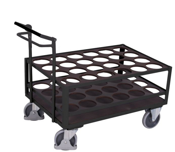 VARIOfit Stahlflaschenwagen mit Totmannbremse, Ladefläche: 1.120 x 760 mm, RAL 7016 anthrazitgrau, sw-700.287/AG