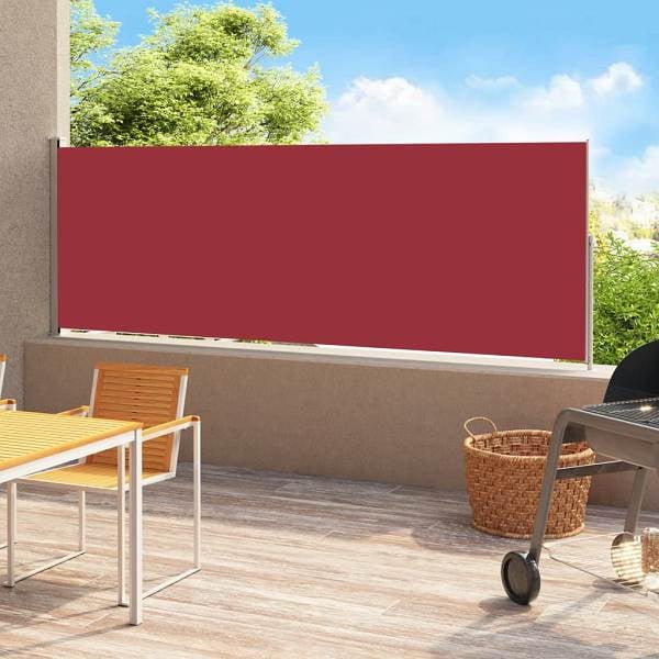 vidaXL Seitenmarkise Ausziehbar 200x500 cm Rot, UV-beständig, 313422