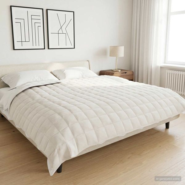 vidaXL Gewichtsdecke Weiß 235 x 290 cm 15 kg 100% Baumwolle 205T, 42044032