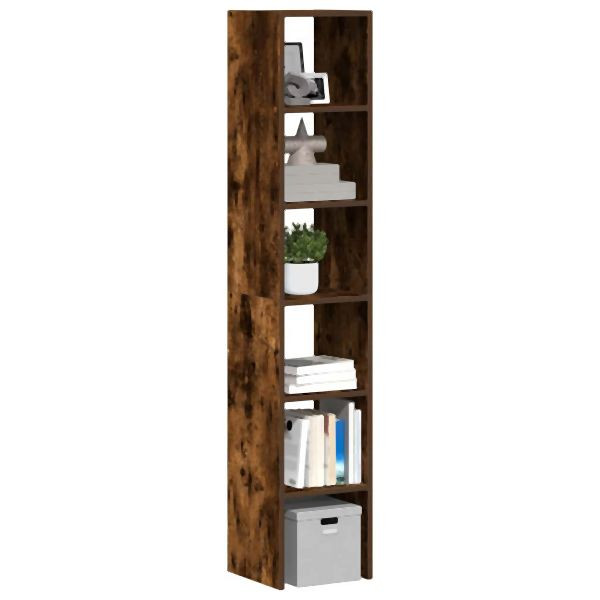 vidaXL Bücherregale 2 Stück Stapelbar Räuchereiche 30x30x80 cm, 858812