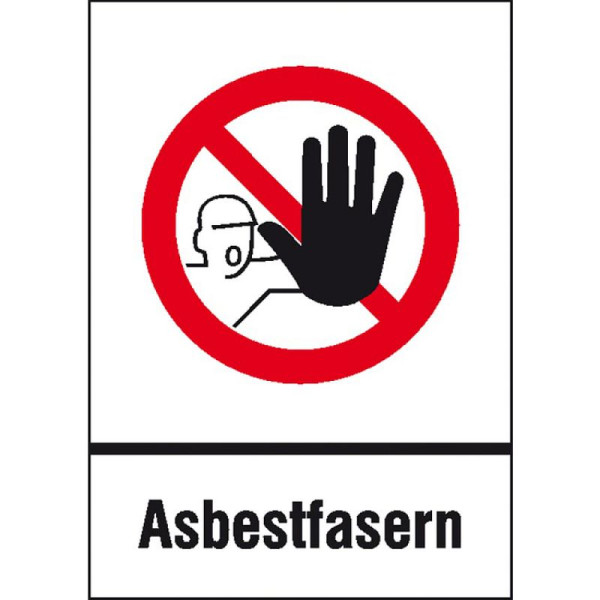 Stein HGS Verbotskombischild Zutritt für Unbefugte verboten - Asbestfasern nach TRGS 519, 43.3605