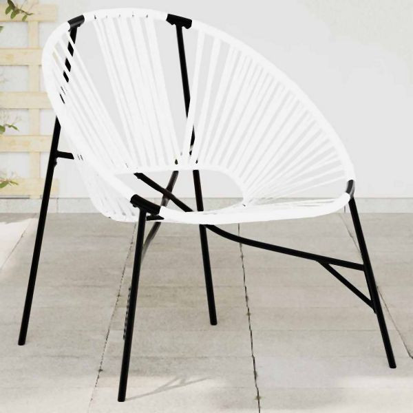 vidaXL Gartenstuhl in Ei-Form Schwarz und Weiß Poly Rattan, 4009288