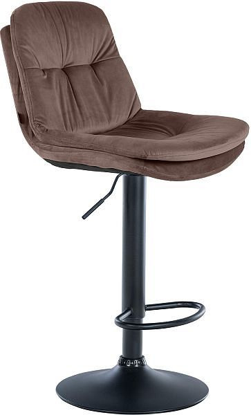 CLP Barhocker Laurel Samt schwarz, braun, 323961, 4255716317041