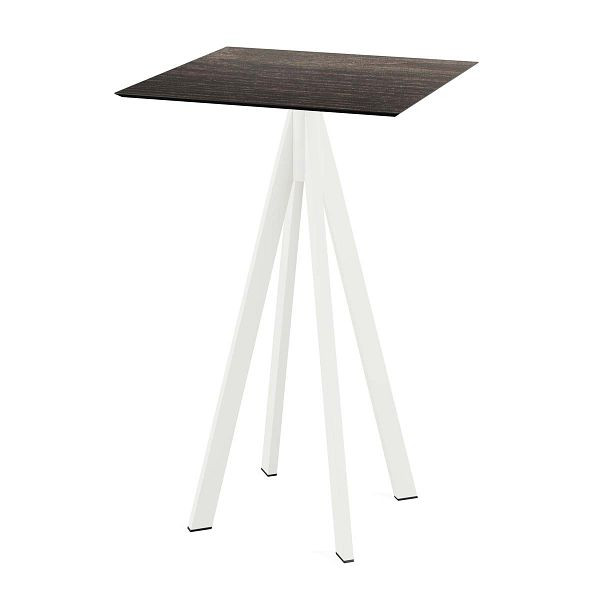 Feros Infinity Stehtisch Weiß gestell + Riverwashed Wood HPL 70x70 cm, 120051477