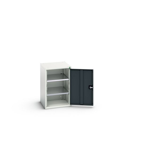 bott verso Flügeltürschrank, mit 2 Fachböden, BxTxH: 525 x 550 x 800 mm, Lichtgrau / Anthrazitgrau, 16926038.19
